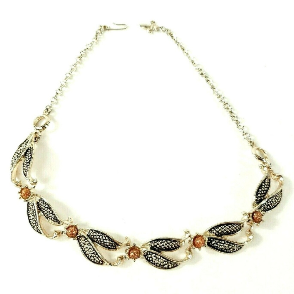 Vintage Rose Gold Tone Flower Goddess Necklace